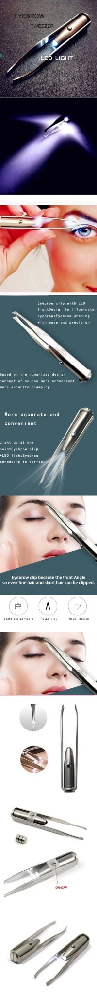 Eyebrow shaper with LED light - Luminosh