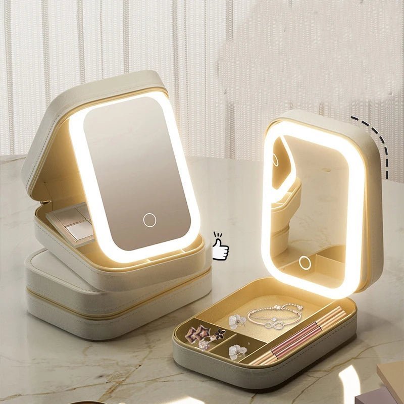 LED Mirror Makeup Storage Box - Luminosh